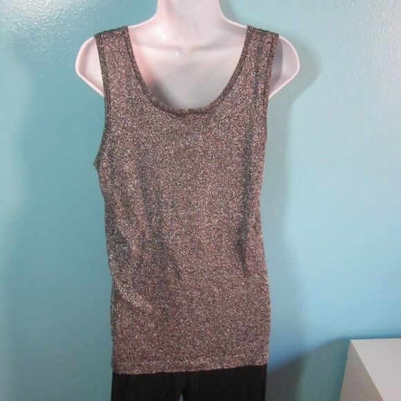 Sadimara  I Magnin  Womens Size M 1980's Vintage Black Sparkle Knit Tank Top - Picture 5 of 11